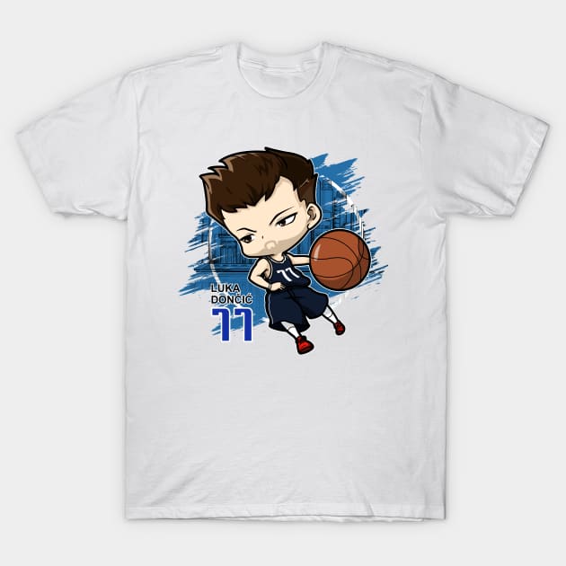 Chibi Basketball - Luka Doncic T-Shirt by Son Dela Cruz